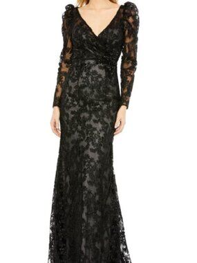 Black Lace Evening Gown - Size 16 - NWT - Elegant Formal Dress